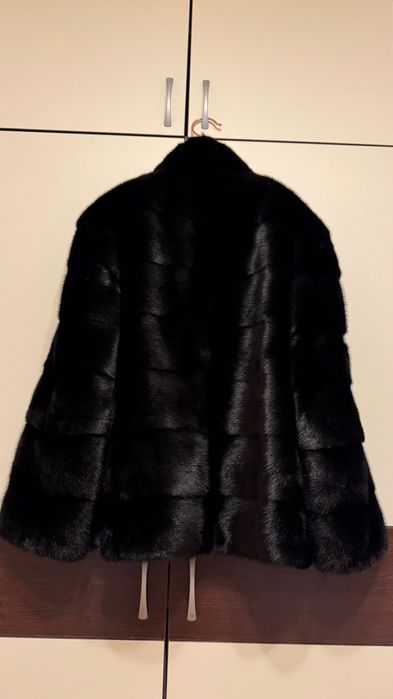 #157 Късо палто от норка.2XL.Визон.Естествена кожа с косъм.