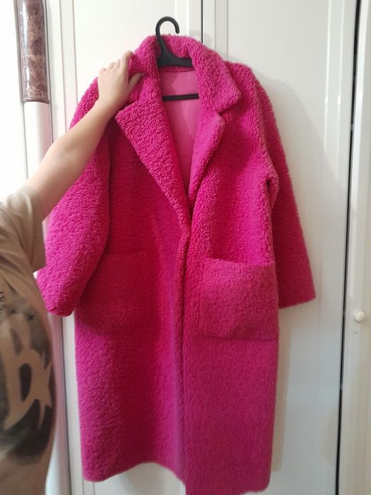 шуба розовая, женская