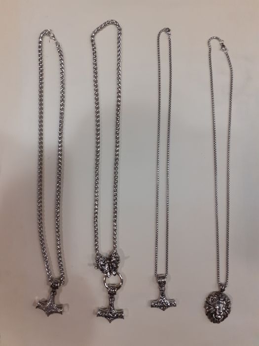 Мъжко метално викингско колие,гердан,висулка,синджир