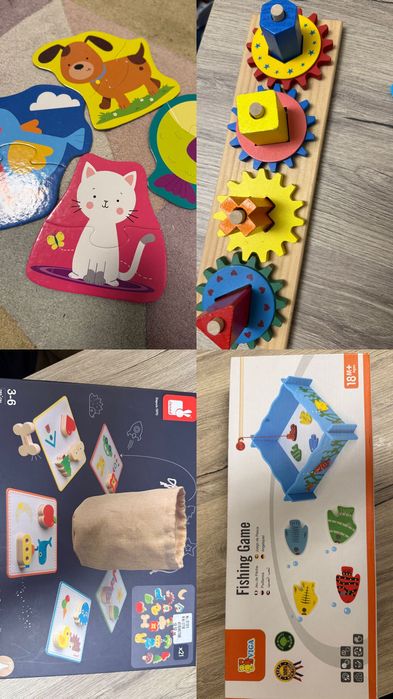 Viga дървена игра рибки, Janod дървена игра, дървени пъзели
