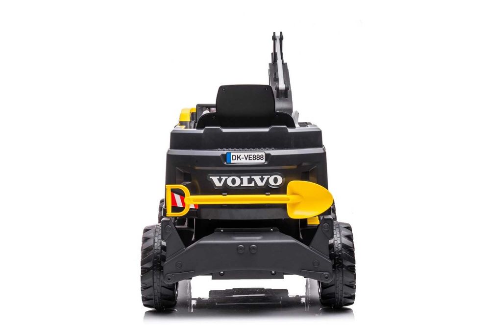 Excavator electric pentru copii VOLVO echipat cu scaun TAPITAT #Galben