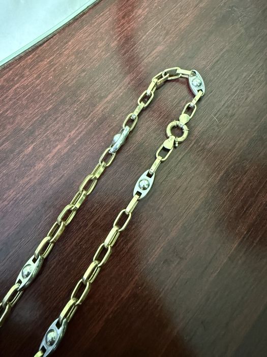 Lant aur barbatesc 14K; 18,85g; Aur galben si aur alb ; Impecabil 60cm