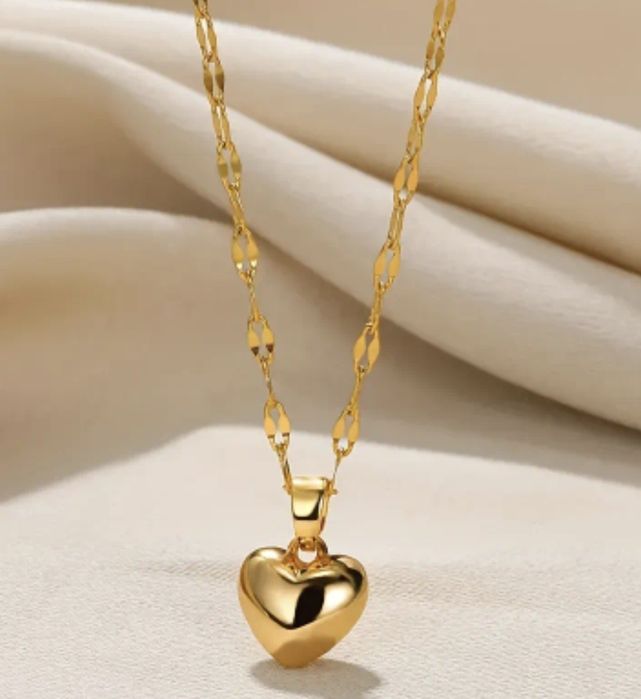 НАМАЛЕНИЕ! Уникално дамско колие сърце - за подарък + КУТИЙКА! 18 к