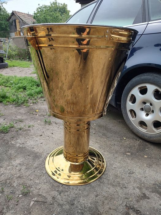 Cristelniță botez inox auriu