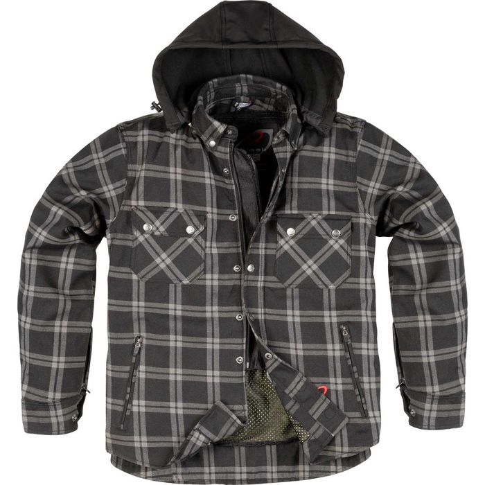 Camasa moto cu protectii nivel 2 si Kevlar (AA) Black Forge Negru Gri