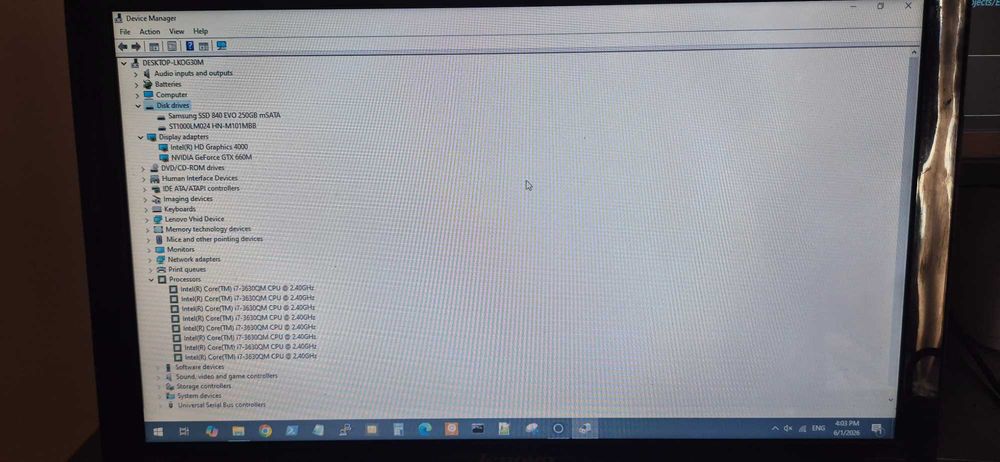 Laptop Lenovo Ideapad y580