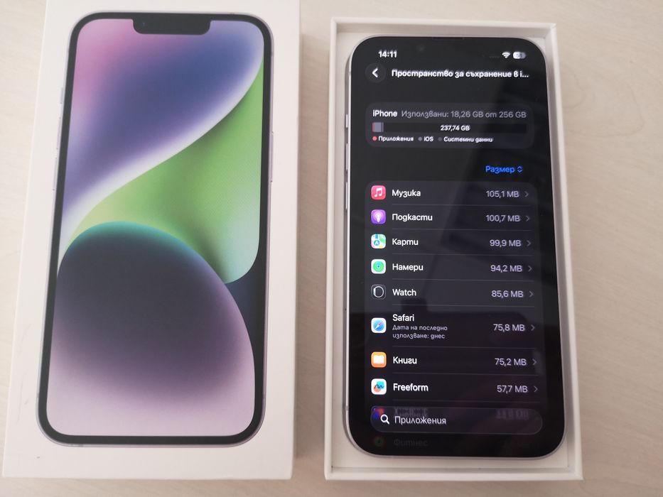Iphone 14 Purple-256gb/100 %Battery health