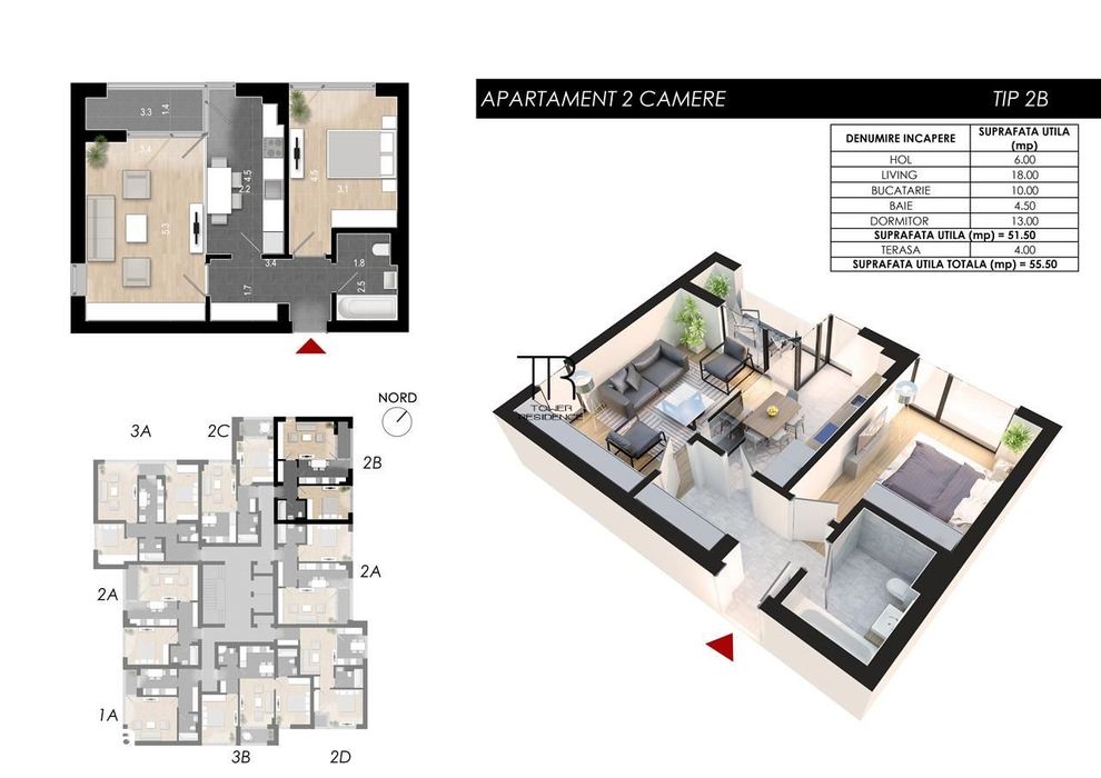 NOU Apartament 2 Camere Incalzire in Pardoseala Ansamblu Nou Rahova