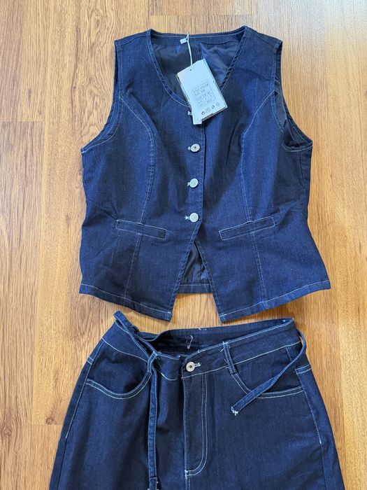 Дамски дънков сет от две части