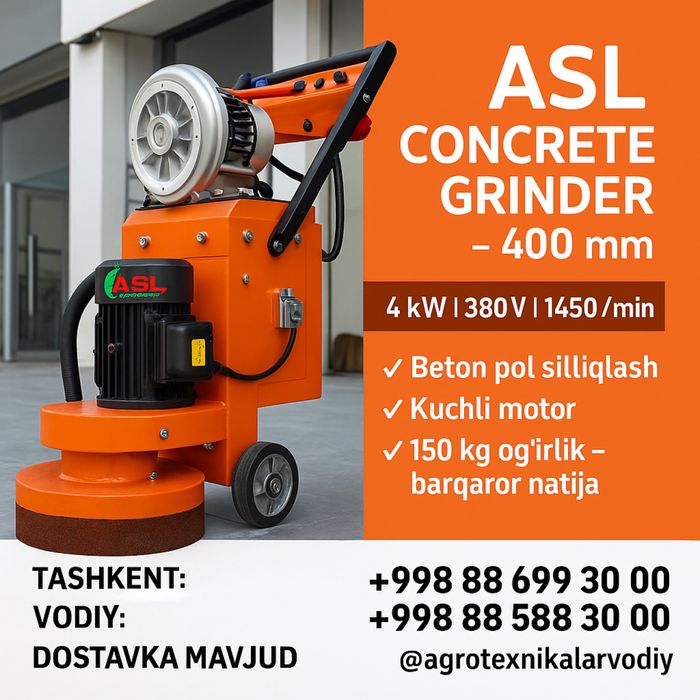 ASL 400mm Beton silliqlash mashinasi 4kw 380V 150kg шлиповка машина