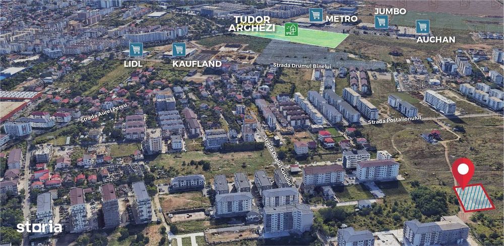 Teren de vanzare 592 mp, zona Grand Arena Mall – Postalionului, Sect.4