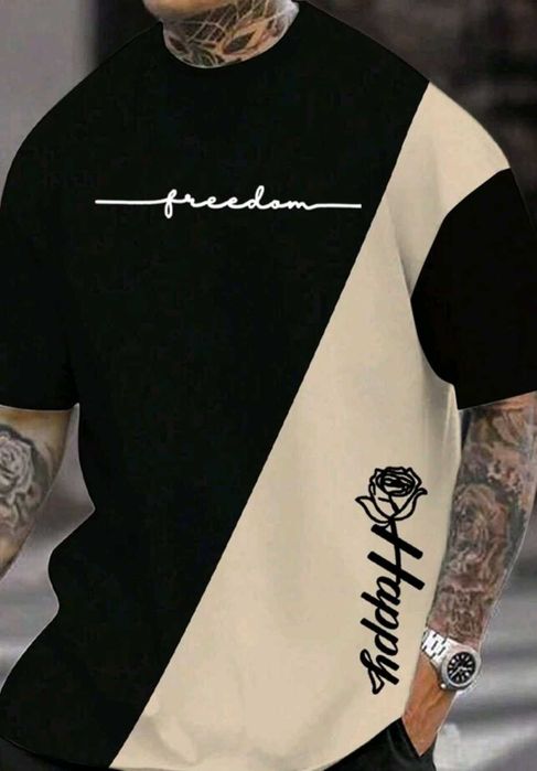 Стилна тениска /двуцветна/