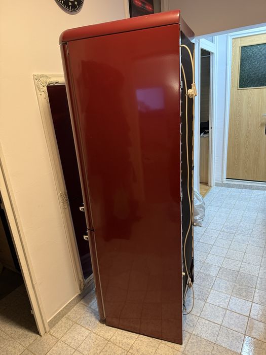 Frigider / combina frigorifica FRANKE Retro, rosu burgundy