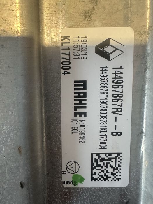 Radiator intercoler 144967867R Dacia Duster Logan Renault Megane Clio