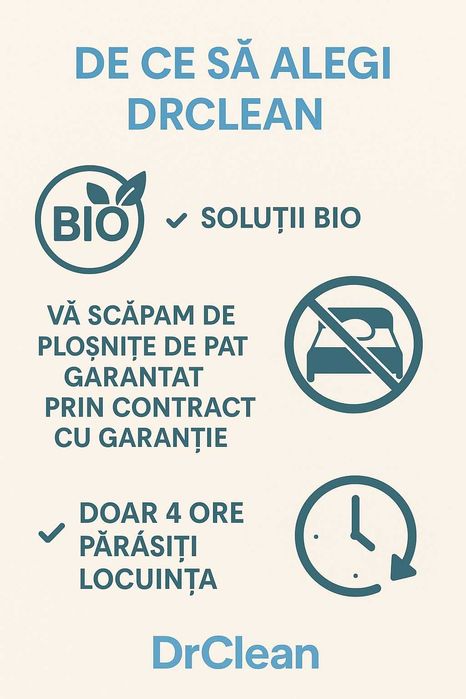 Dezinsectie plosnite, deratizare gandaci, dezinfectii - Dr Clean