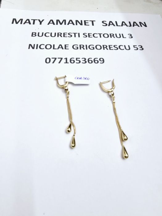 Vand cercei din aur 14 k 3.41 g cod 360