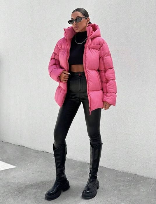 Jachetă Geaca de iarnă modernă Roz XL