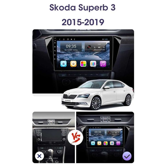 Мултимедия за Skoda Superb 3 Андроид, навигация Android Двоен дин 2DIN