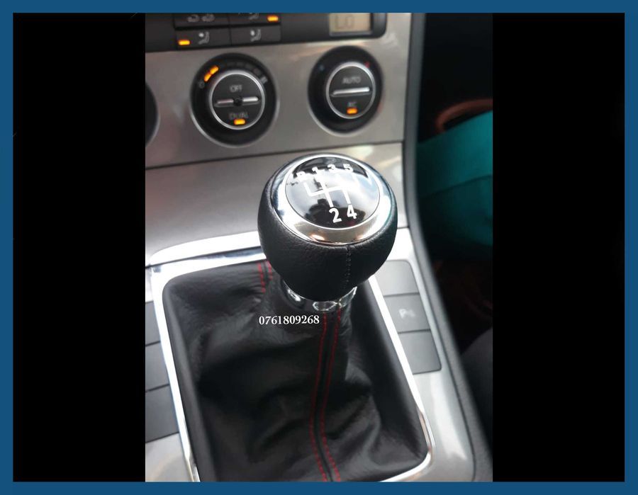 Nuca schimbator din piele VW Passat B6 B7 CC cu 5 trepte