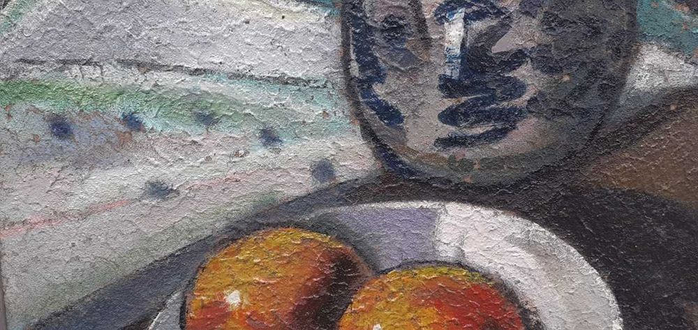 Tablou vechi - natura statica - semnat T. Marchini