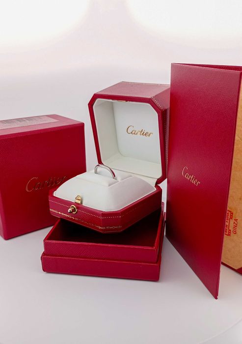 Inel Original Cartier  Ballerina 3P cu diamante , Pt 950 –Marimea 49