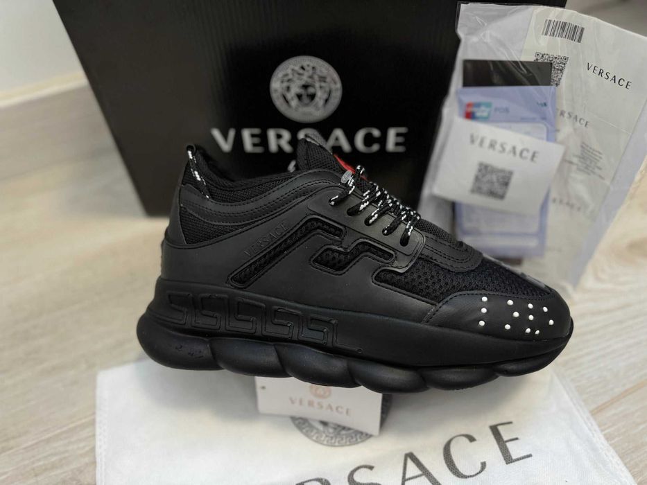 Sneakers Versace CHAIN full black transport gratuit si verificare