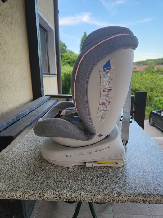 Scaun masina cu Isofix Buf Boof gri cu roz deschis
