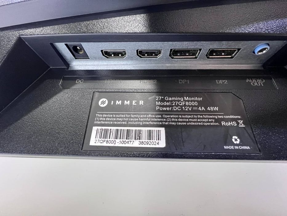 IMMER RGB 27’FLAT  180hz zŏr holatda