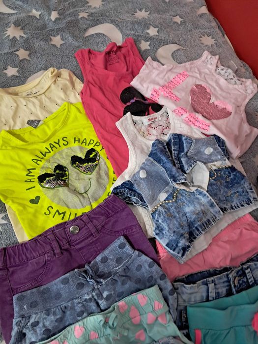 Летен Лот от дрехи за момиче 110 размер подарък маратонки
