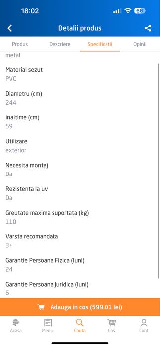 Trambulina pentru copii