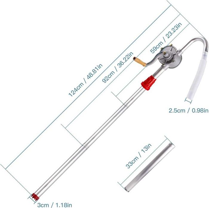 Ръчна Ротационна помпа за източване на течности от Варели - 28L/min.