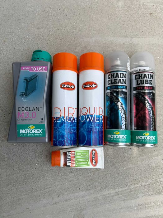 Kit întreținere moto/enduro/cross (Antigel, Spray Motorex, Spray Twin Air)