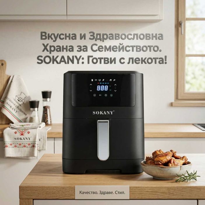 Фритюрник с горещ въздух Sokany SK-ZG-8043, 8л., 2000W