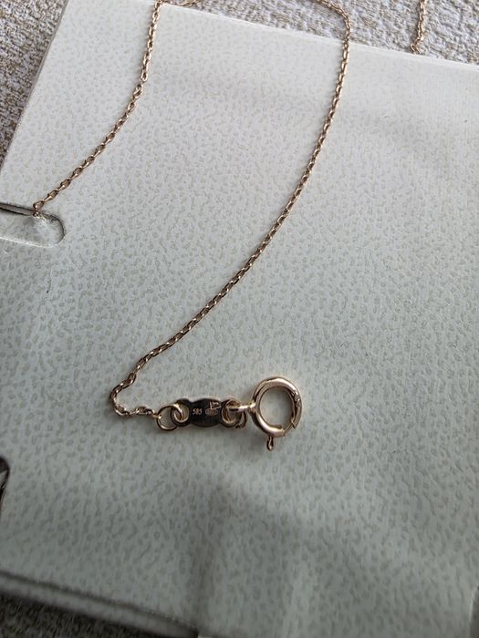 Set aur rose  585 cercei si lant cu pandativ diamante