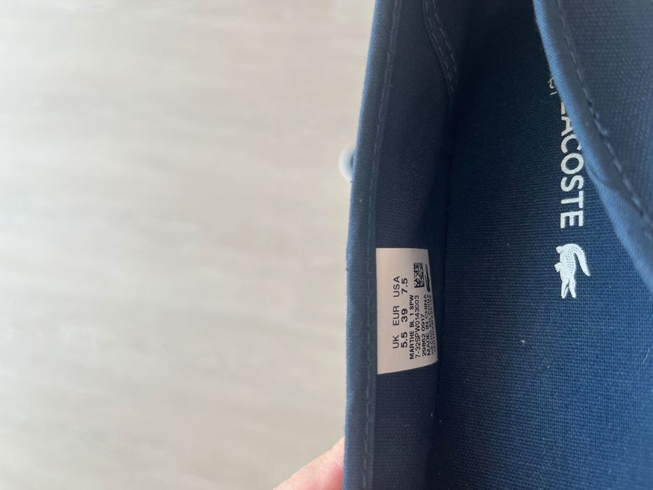 Дамски балетки, размер 37.5. Lacoste. Син и бял