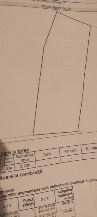 Cabană de vînzare 2 camere in suprafață de 21 mp cu terasă de 20 mp.Teren de 2230 mp cu front stradal de 28.81 ml îngrădit in totalitate