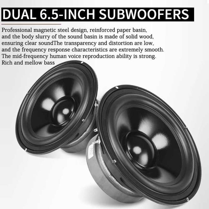 Boxe frontale turn de inalta calitate nivel 2.0 cu 3 frecvente, stereo, din lemn, 200 W, 88 db