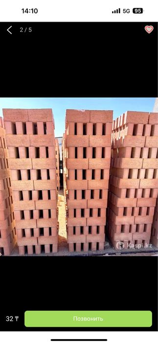 Красный жженый кирпич