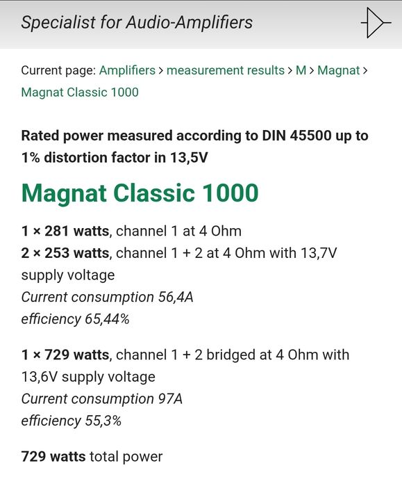 Amplificator  Magnat Classic 1000 Reference Series si Class