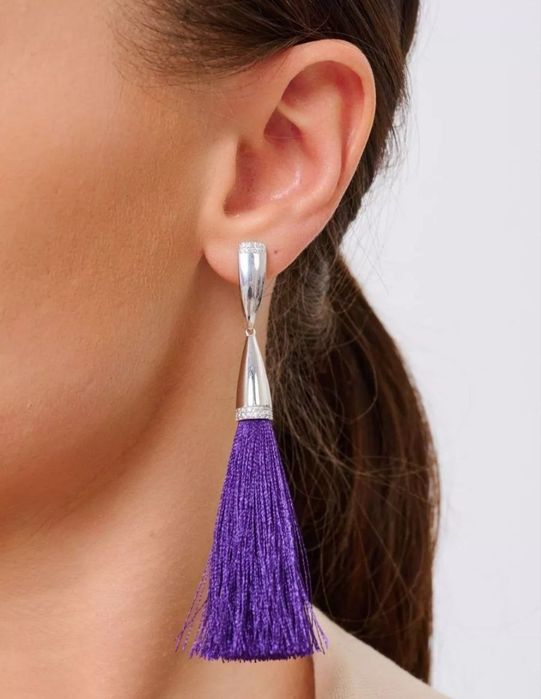 Серьги серебро сатин