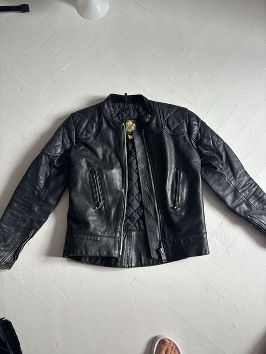 Authentic Lewis Leathers London vintage motorcycle jacket.