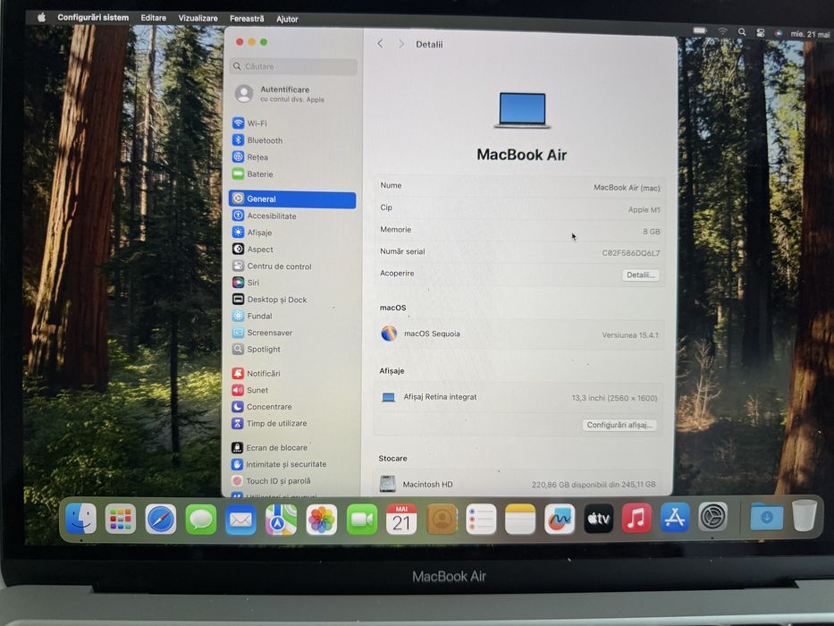 Macbook Air M1 256GB Garantie Universul Telefoanelor