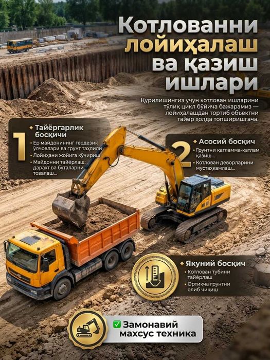 Земельное работы рытье котлован для вашего объекта