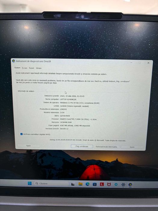 Laptop Lenovo ThinkBook 16 G8 IRL Intel 7 240H 16GB 512SSD