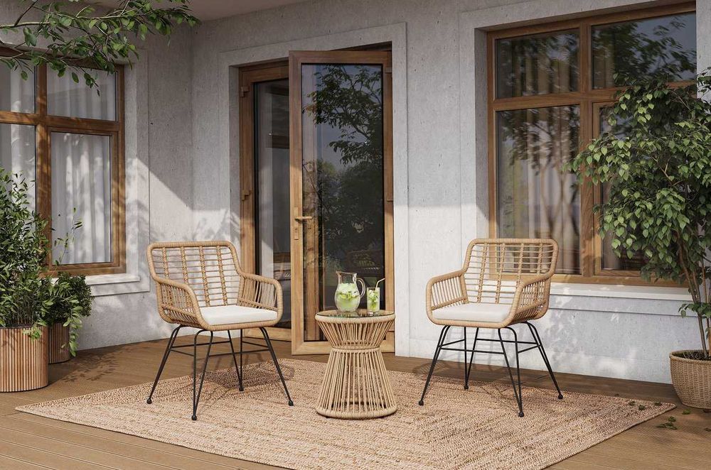 Плетенная мебель для кафе (стулья, диваны, пуфы)