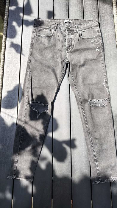 Blugi Zara Man slim fit gri charcoal marime 42