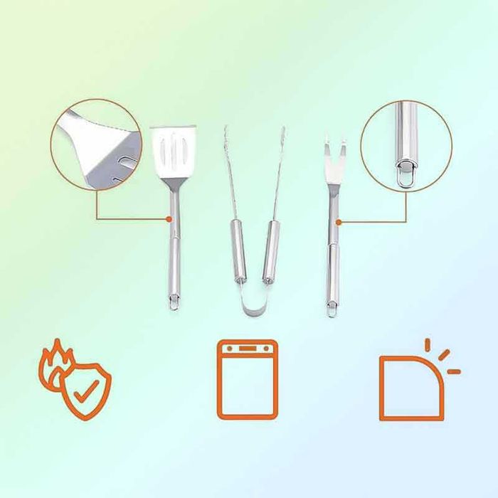 Комплект прибори за скара от 7 части с чанта за съхранение Zilan