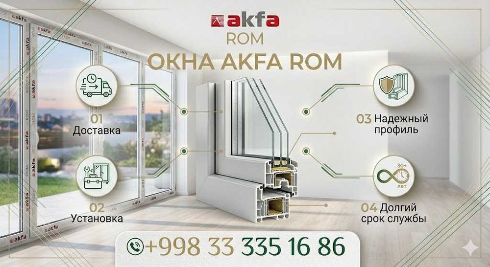 ЦЕХДАН Akfa plast eshik Akfa rom romlar deraza Пластиковые окна двери