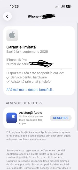 Vand / schimb Iphone 16 pro 128 titanium  black, Baterie 100%