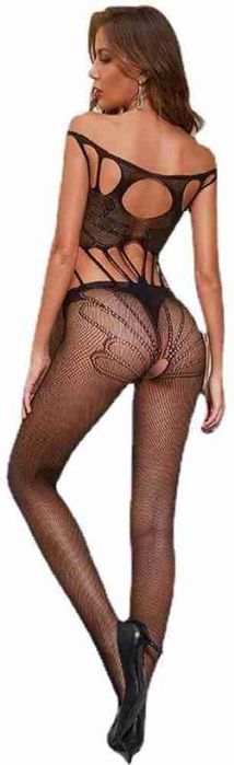 Еротично дамско боди за цяло тяло Пеперуда, Мрежеста дамско боди Черно